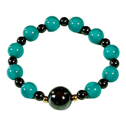 hematite and turquoise bracelet