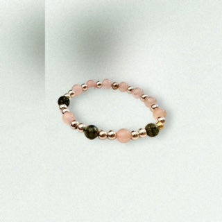 rose quartz and snowflake obsidian bracelet