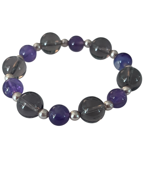 amethyst and smoky quartz bracelet