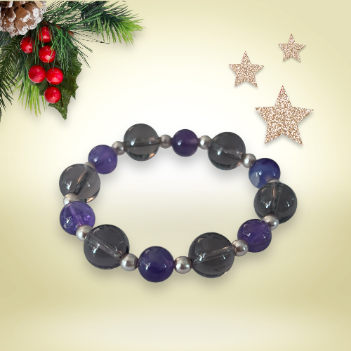 amethyst and smoky quartz bracelet