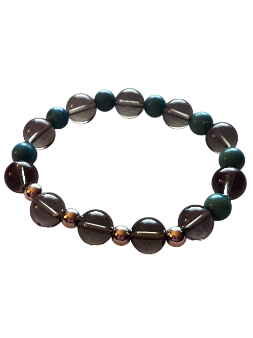 turquoise and smoky quartz bracelet