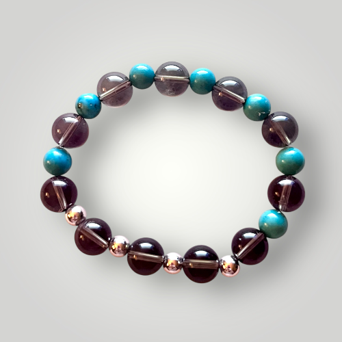 turquoise and smoky quartz bracelet