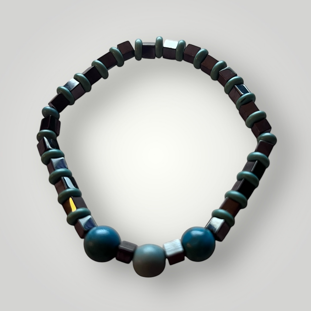 hematite and turquoise bracelet