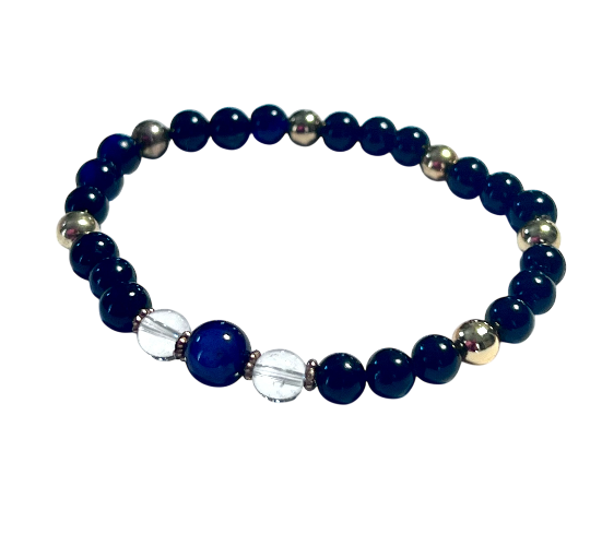 lapis, uartz and gold bracelet