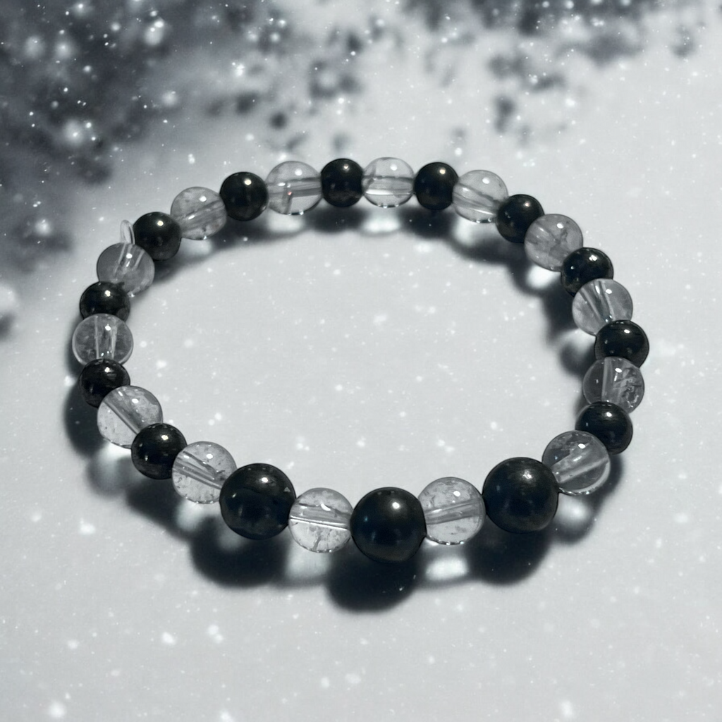 pyrite and quartz bracelet