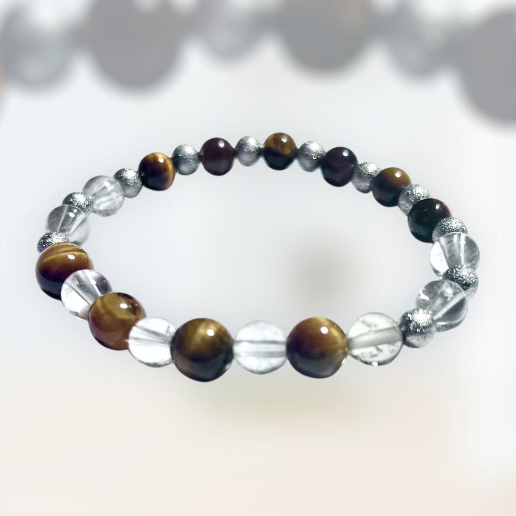 Tiger Eye and Quartz Bracelet
