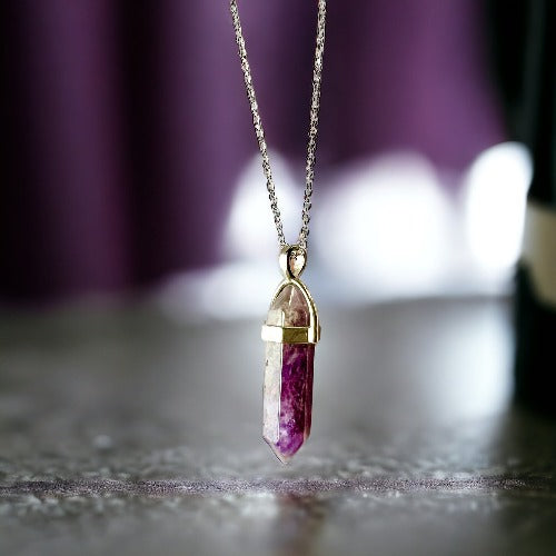 double terminated amethyst necklace