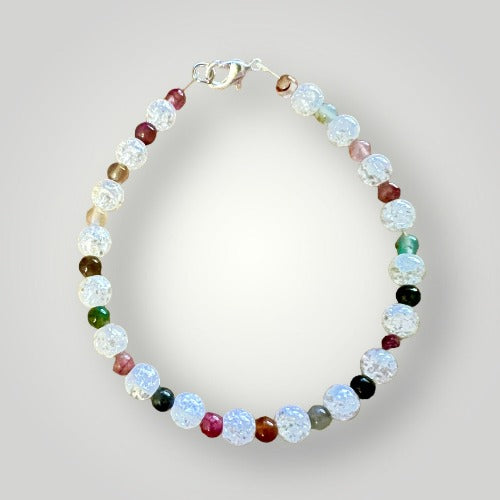 Crackle Quartz and Agate Bracelet