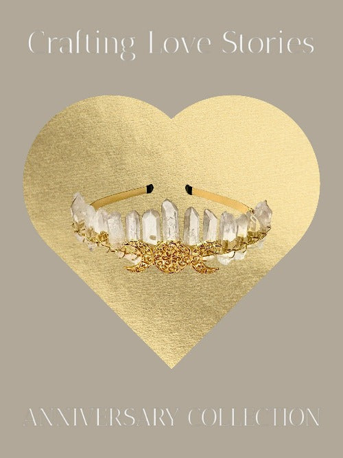 gold triple moon crown