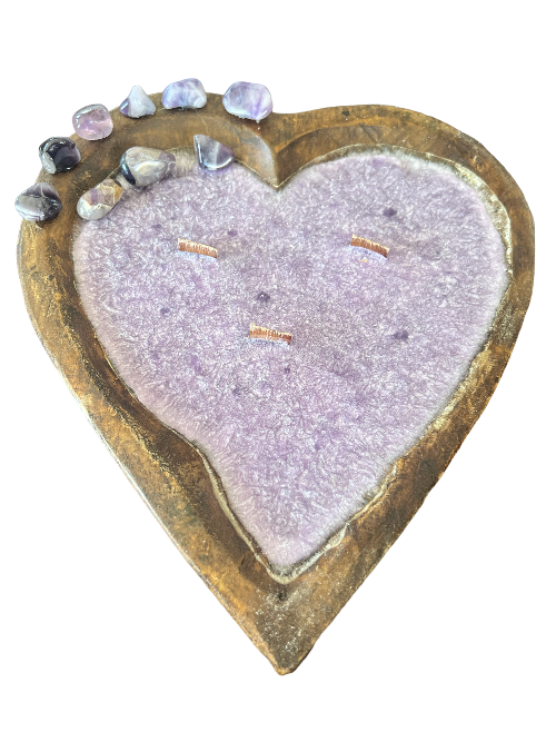 wood heart candles