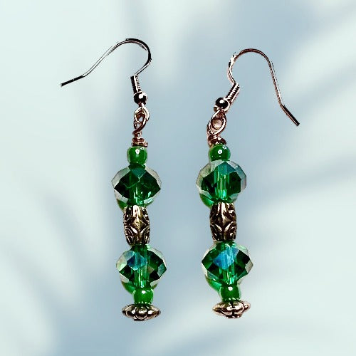 green gemstone earrings