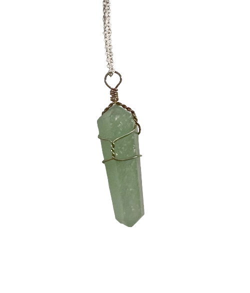 Wire Weapped Green Aventurine Necklace