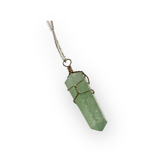 Wire Weapped Green Aventurine Necklace