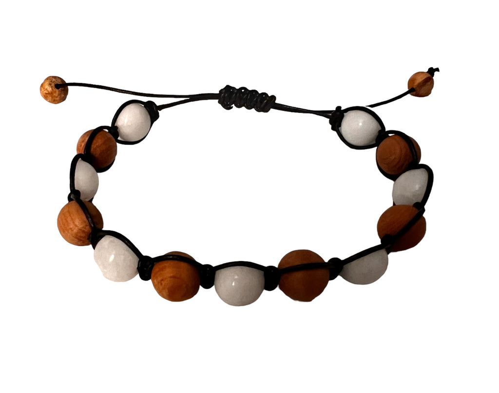 White Jasper and Palo Santo Bracelet