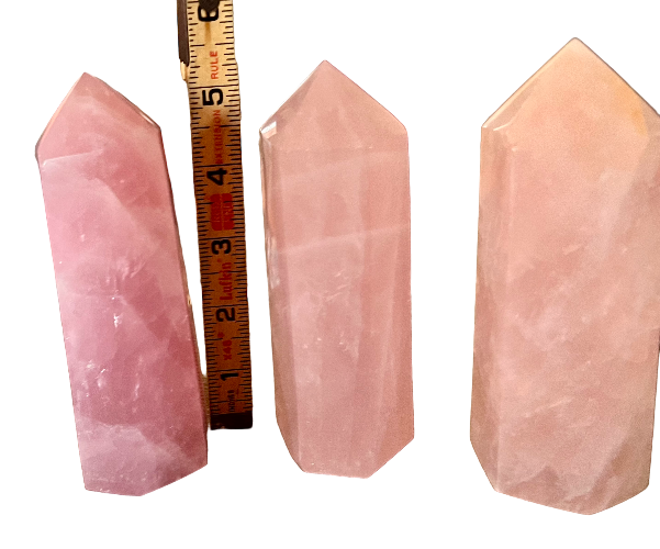single terminated rose quartz crystal