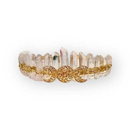 gold triple moon crown