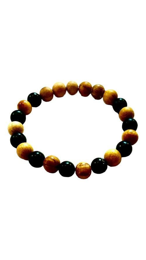 Shungite and Palo Santo Bracelet