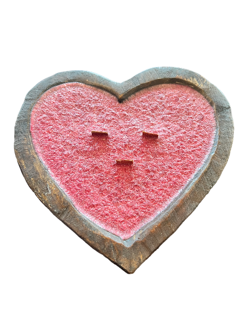 wood heart candle