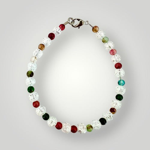 Crackle Quartz and Agate Bracelet