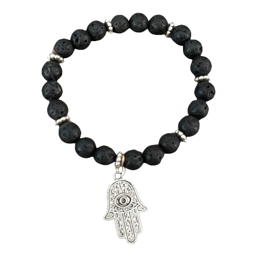 hamsa and lava bead bracelet