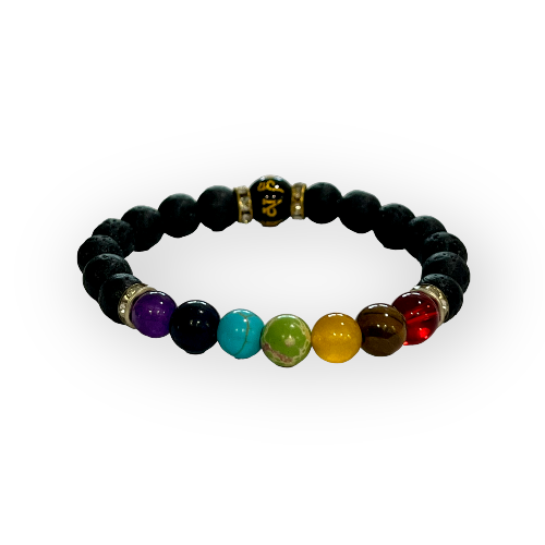 chakra and lava bead bracelet