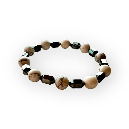 howlite and hematite bracelet