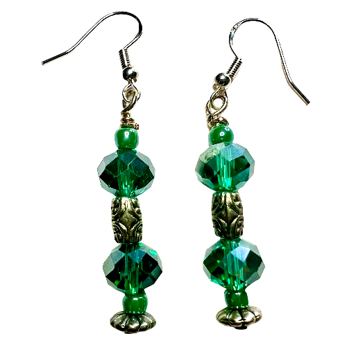 green gemstone earrings