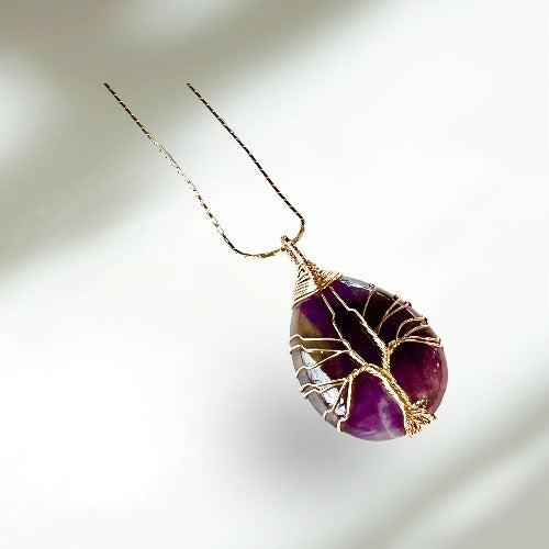 tree of life amethyst necklace