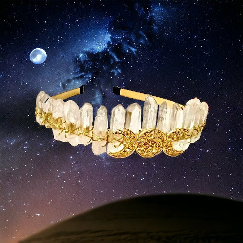 gold triple moon crown