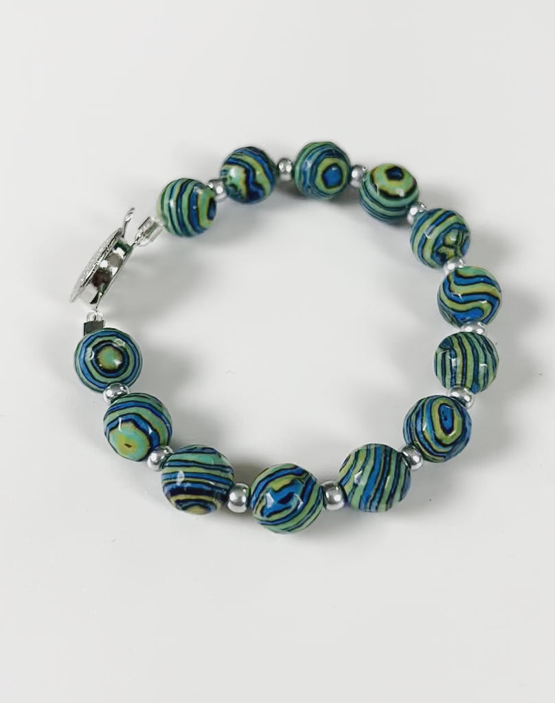 reconstituted turquoise bracelet