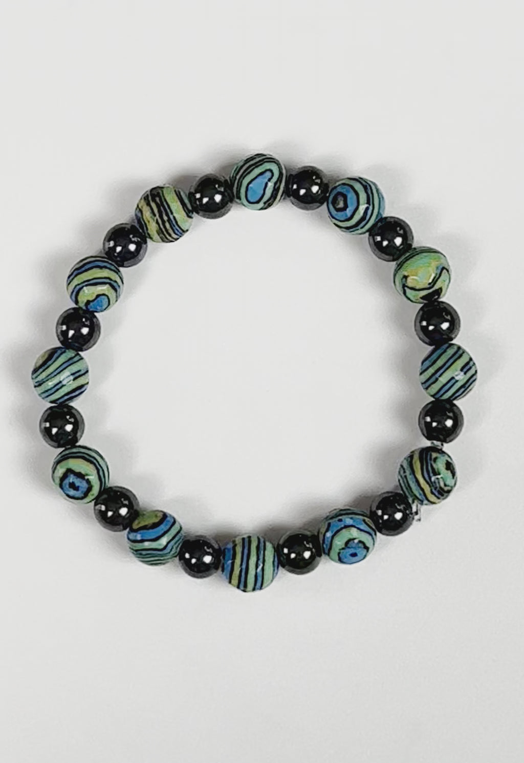 reconstituted turquoise and hematite bracelet