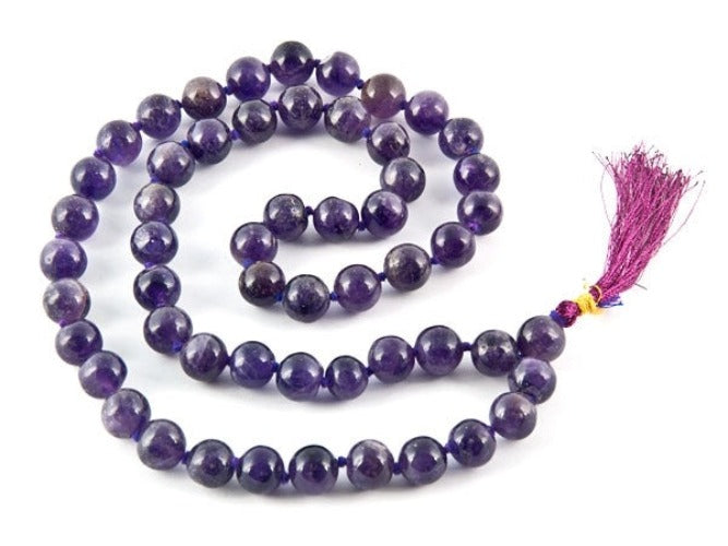 54 Bead Amethyst Knotted Prayer Mala