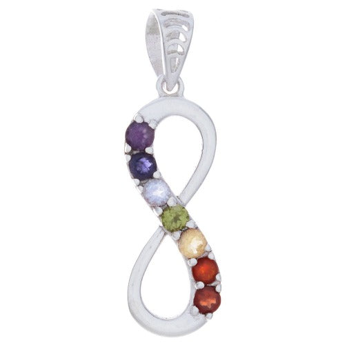 Infinity Chakra Pendant With Semi-Precious Stones