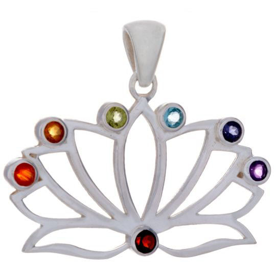 Lotus Chakra Pendant With Semi-Precious Stones