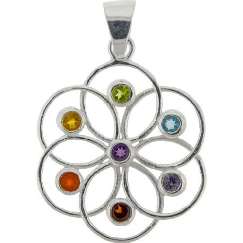 Mandala Chakra Pendant With Semi-Precious Stones