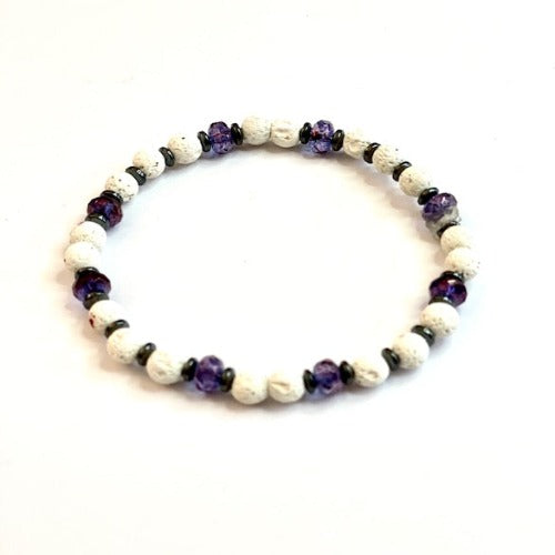 Amethyst and Hematite  Bracelet