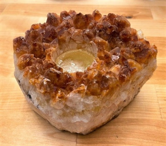 Citrine Cluster Candle Holder