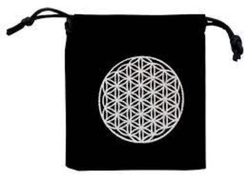 Flower Of Life Drawstring Velvet Bag