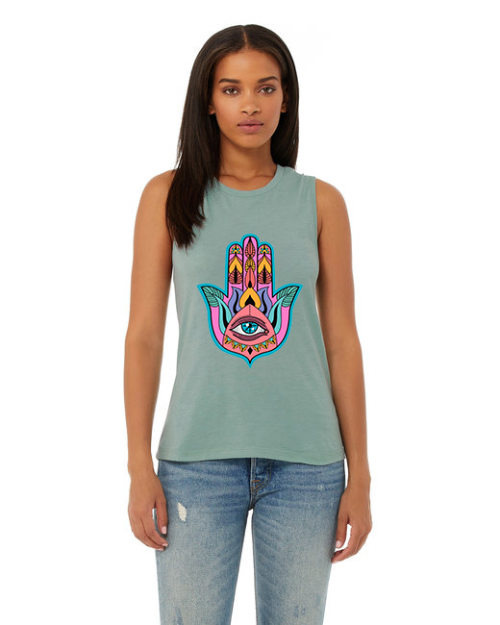 heather dusty blue tee