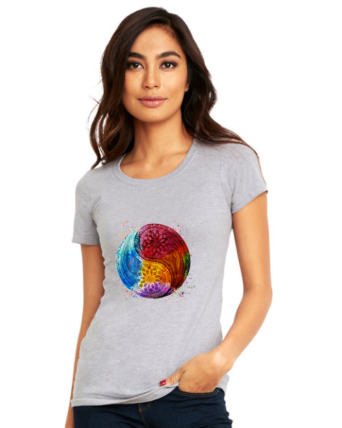 heather gray ying yang tee shirt