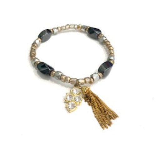 Hematite & Beaded Bracelet