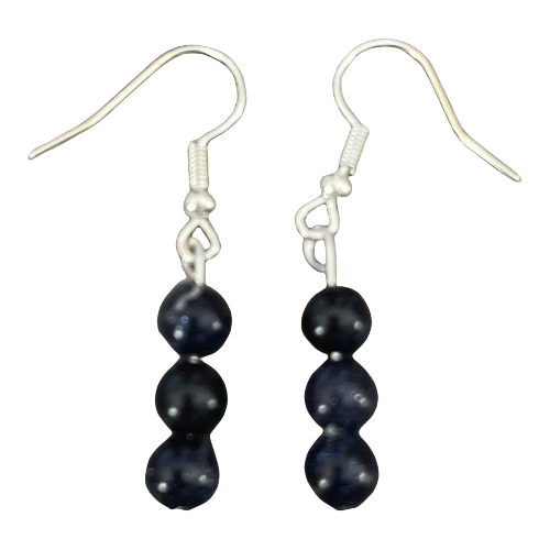 three bead sandstone earrings