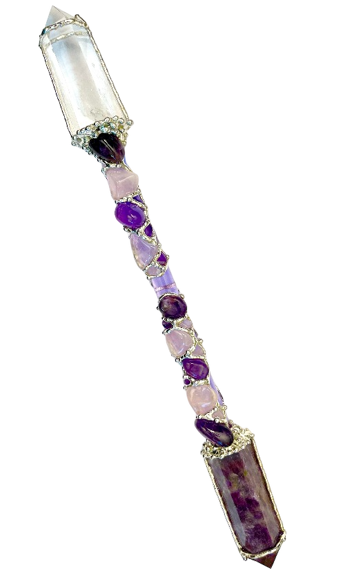 large love crystal healing wand