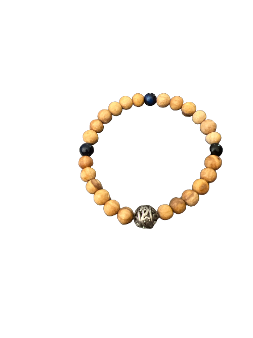 Palo Santo and Blue Tiger Eye 6MM Bracelet