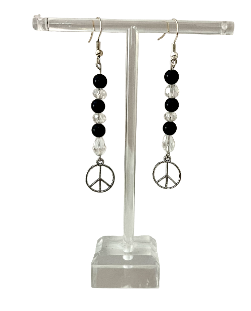 Blue Sandstone Peace Earrings 