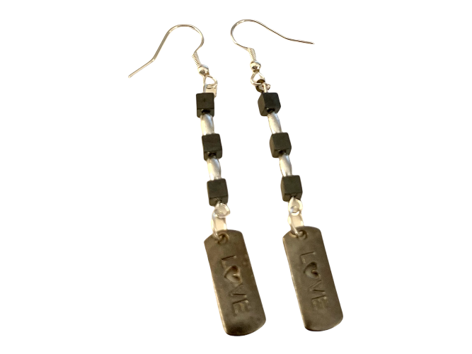 hematite dangle earrings