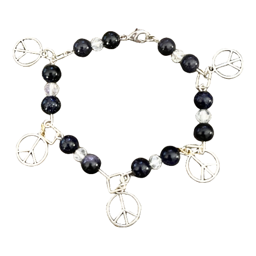 blue sandstone peace bracelet