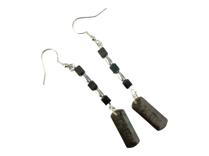 hematite dangle earrings
