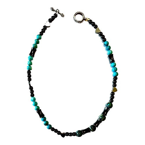 turquoise and hematite necklace