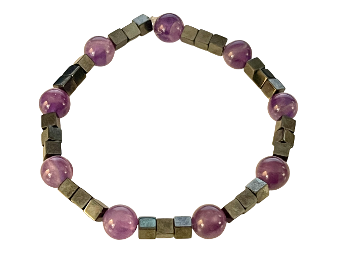 amethyst and hematite bracelet